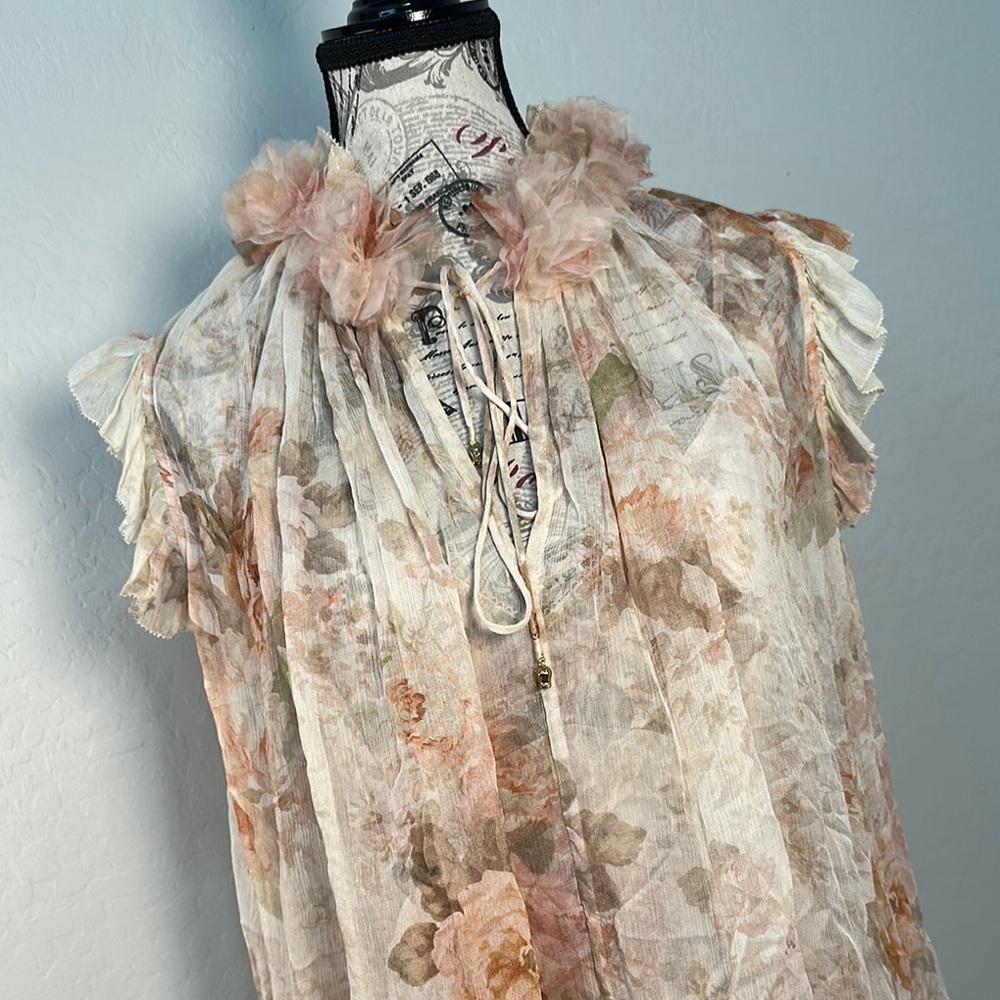 NWT Zimmermann Floral Ruffle Top - Picture 3 of 17